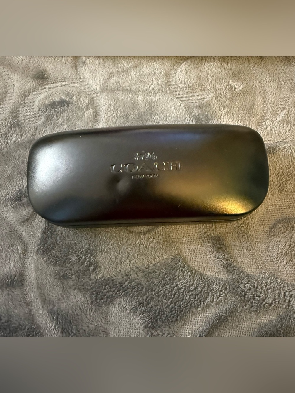 COACH Black Leather Glasses Case with Embossed Logo #20